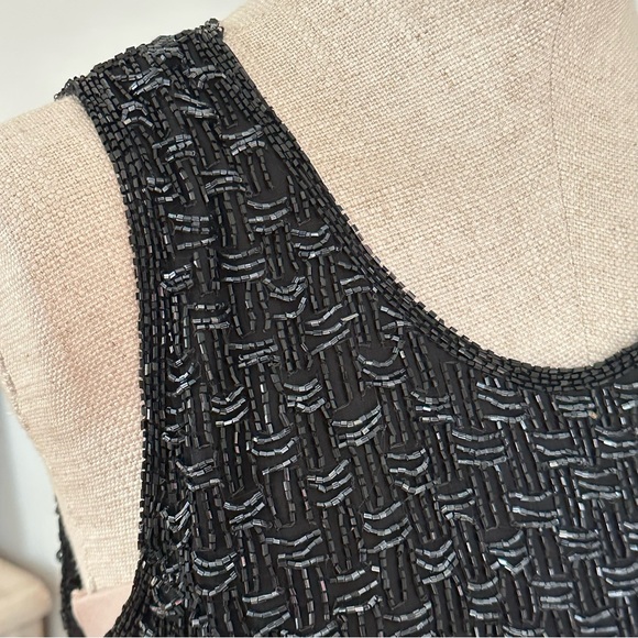 VTG Laurence Kazar Black Beaded Evening Silk Gown - Picture 4 of 9